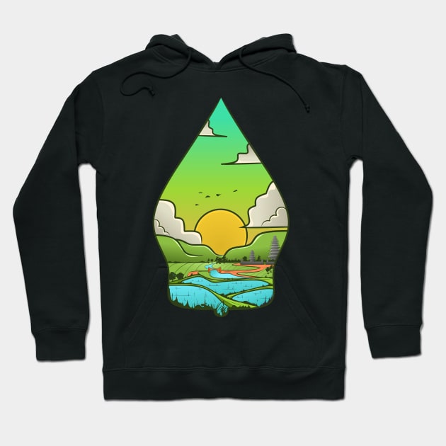 Wayang nature landscape Hoodie by Alsiqcreativeart